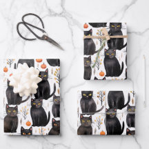 Zwarte Kat Herfst Elegant Halloween