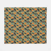 Zwarte Kat Herfst Fleece Deken (Voorkant (Horizontaal))