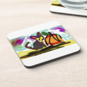 Zwarte kat Herfst gezellig Bier Onderzetter (Linkerzijde)