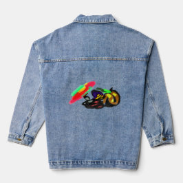 Zwarte Kat Herfst gloed Denim Jacket