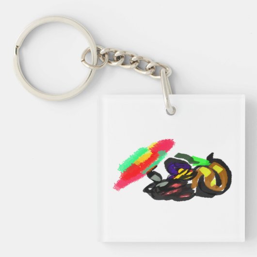 Zwarte Kat Herfst gloed  Sleutelhanger (voorkant)