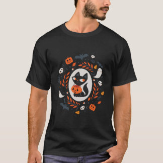 Zwarte Kat Herfst Halloween T-shirt