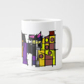 Zwarte kat herfst nu grote koffiekop (Voorkant rechts)