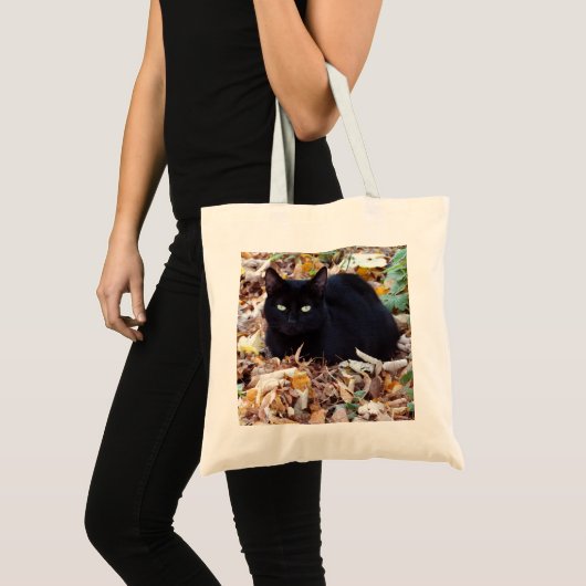 Zwarte kat Herfst verlaat Budget Tas (Voorkant (product))