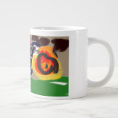 Zwarte kat herfstbruin grote koffiekop (Rechts)