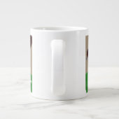 Zwarte kat herfstbruin grote koffiekop (Achterkant)