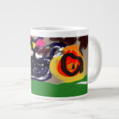 Zwarte kat herfstbruin grote koffiekop (Voorkant rechts)