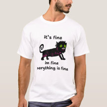 Zwarte kat het is prima ik ben prima alles is prim