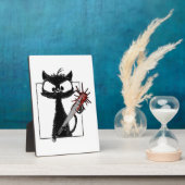 Zwarte Kat Honkbal Horror Halloween Fotoplaat (Zijkant)