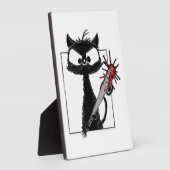 Zwarte Kat Honkbal Horror Halloween Fotoplaat (Zijkant)