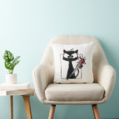 Zwarte Kat Honkbal Horror Halloween Kussen (Stoel)