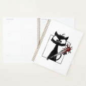 Zwarte Kat Honkbal Horror Halloween Planner (Display)