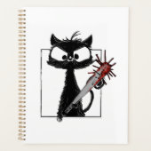 Zwarte Kat Honkbal Horror Halloween Planner (Voorkant)