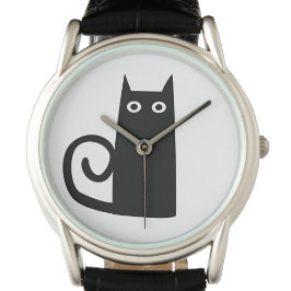 Zwarte kat horloge