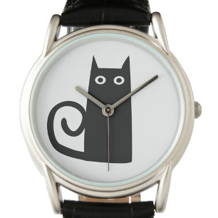 Zwarte kat horloge