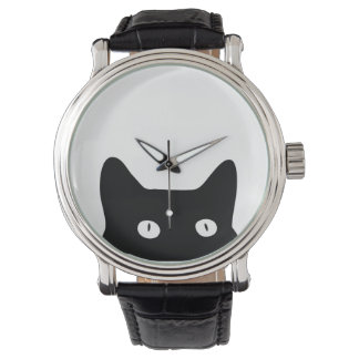 Zwarte kat horloge