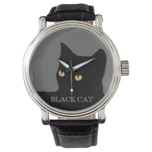 zwarte kat horloge