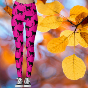 Zwarte Kat Hot Roze Crazy Cat Woman Leggings