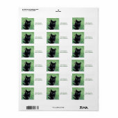 Zwarte kat - Houd uw kat veilig op het etiket (Full Sheet)