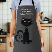 Zwarte kat houdt van eten Funny Custom Kitchen Sch Schort