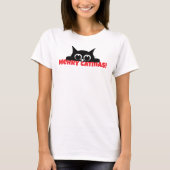 Zwarte kat houdt van grappige kerst catmas T-shirt (Voorkant)
