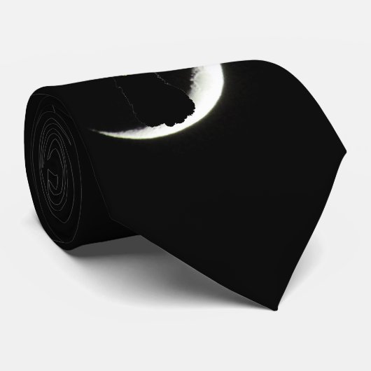 Zwarte kat houdt van je naar de maan en achteraan stropdas (Opgerold)