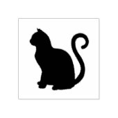 zwarte kat, huisdier silhouet ontwerp, rubberstempel (Afrduk)