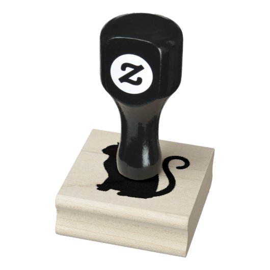 zwarte kat, huisdier silhouet ontwerp, rubberstempel (Stempel)