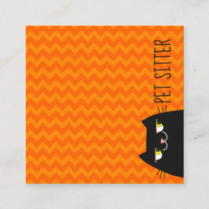 Zwarte kat huisdier sitter vierkante visitekaartje