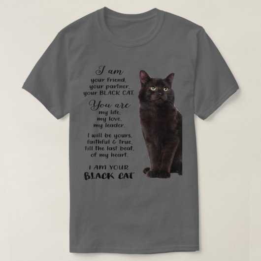 Zwarte kat Ik ben je zwarte kat-Moederdag T-shirt (Design voorkant)