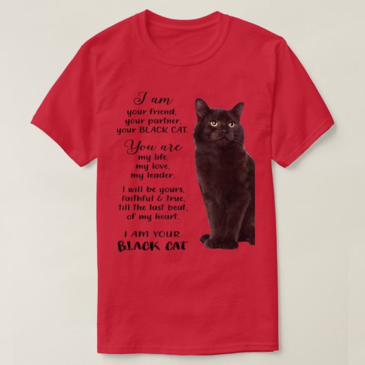Zwarte kat Ik ben je zwarte kat-Moederdag T-shirt (Design voorkant)