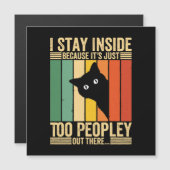 Zwarte kat Ik blijf binnen omdat het te veel mense (Voorkant / Achterkant)