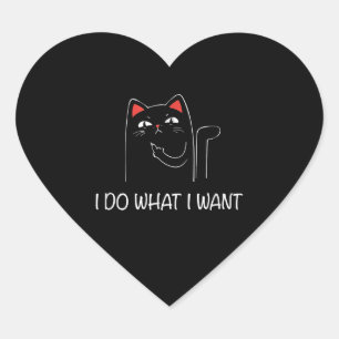 Zwarte kat ik doe wat ik wil dat grappige Humor ov Hart Sticker