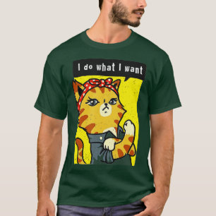 zwarte kat Ik doe wat ik wil met mijn kat, zwart T-shirt