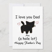 Zwarte kat Ik hou van je vader, heel veel Uitnodig Kaart (Voorkant)