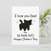 Zwarte kat Ik hou van je vader, heel veel Uitnodig Kaart (Staand voorkant)