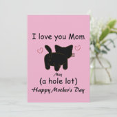 Zwarte kat Ik hou veel van je moeder. Kaart (Staand voorkant)