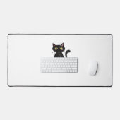 Zwarte Kat Illustratie, Doodle Schattigee Kat Clas Bureaumat (Keyboard & Muis)