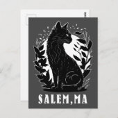 Zwarte kat illustratie | Salem Briefkaart (Voorkant / Achterkant)