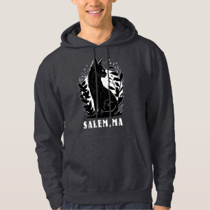 Zwarte kat illustratie   Salem Hoodie