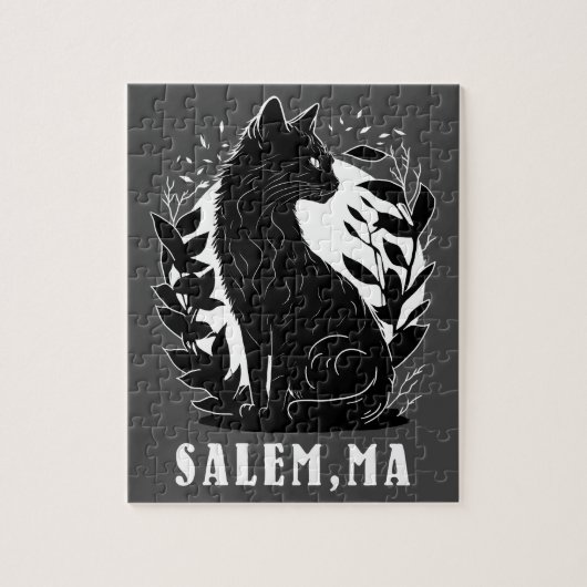 Zwarte kat illustratie | Salem Legpuzzel (Verticaal)