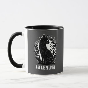 Zwarte kat illustratie Salem Mok