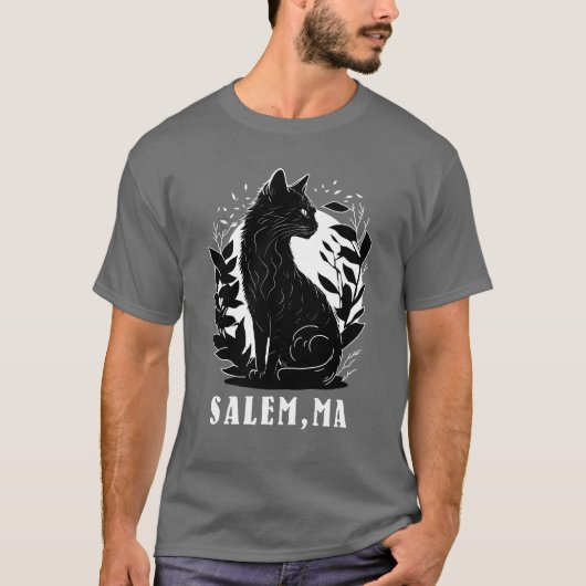 Zwarte kat illustratie | Salem T-shirt (Voorkant)