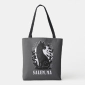 Zwarte kat illustratie | Salem Tote Bag (Achterkant)