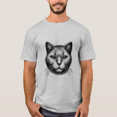Zwarte Kat illustratie T-shirt (Voorkant)