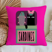 Zwarte Kat in Blik Sardines Grappige Dier Maximali