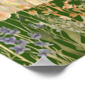 Zwarte kat in bloemen poster (Hoek)