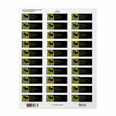 Zwarte kat in bloempje etiket (Full Sheet)