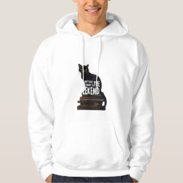 Zwarte kat in boeken "Skip to the Weekend" Hoodie