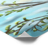 zwarte kat in boomkleurstof poster (Hoek)